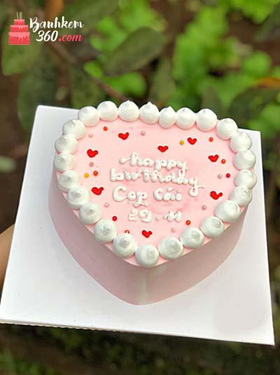 Bánh sinh nhật 3 tầng màu hồng đẹp dễ thương 8969 - Bánh tầng