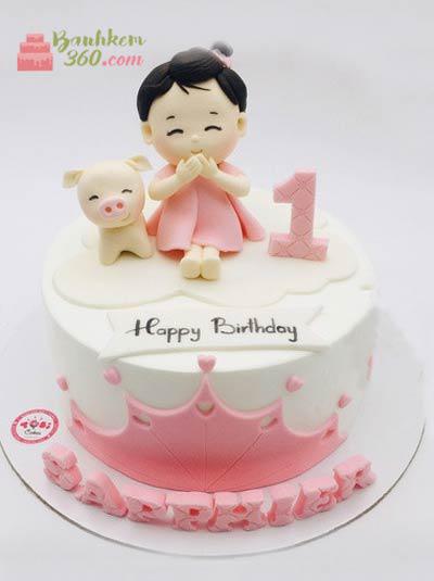 10 ảnh bánh sinh nhật tuyệt đẹp cho bé gái thôi nôi tròn 1 tuổi để các bạn  lựa chọn | Nhận đặt bánh sinh nhật, bánh in ảnh, cupcake, fondant tại Hà Nội
