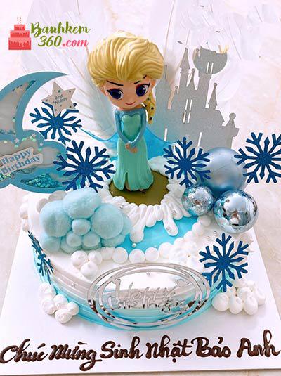 Bánh kem cho bé gái - Công chúa Elsa dịu dàng