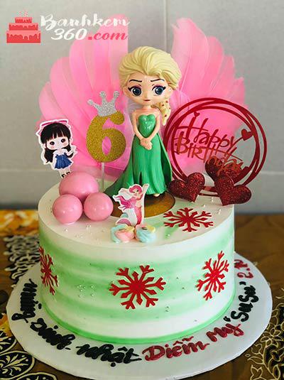 Bánh kem sinh nhật 3 tầng tạo hình 3d công chúa chibi trang trí ngộ nghĩnh  dễ thương tặng bé gái | Bánh Kem Ngộ Nghĩnh