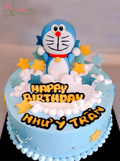 Bánh kem vẽ hình mèo máy Doraemon - Tiệm Bánh Mon Chéri | Bánh kem dễ thương