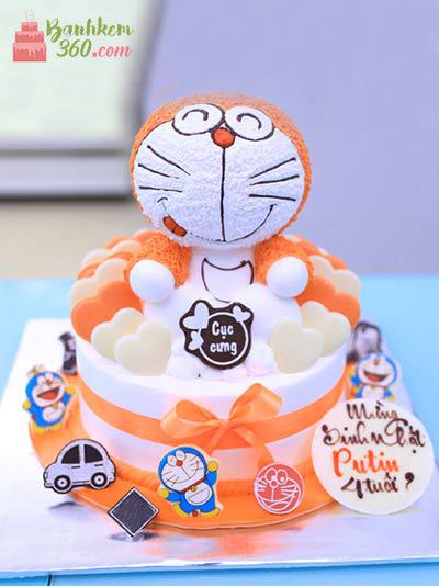Trang trí bánh sinh nhật  bánh kem hình doremon  YouTube