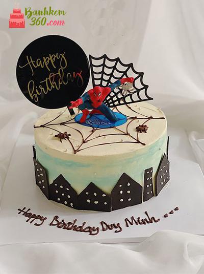 Bánh kem sinh nhật 2 tầng tạo hình 3d siêu nhân người nhện đẹp mắt tặng bé  trai | Bánh Kem Ngộ Nghĩnh