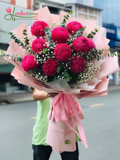 Bó hoa cúc mẫu đơn - Tuổi hồng