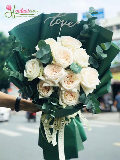 Bó hoa hồng Ecuador trắng - Thanh khiết