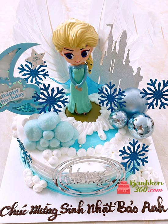 Bánh kem cho bé gái - Công chúa Elsa dịu dàng