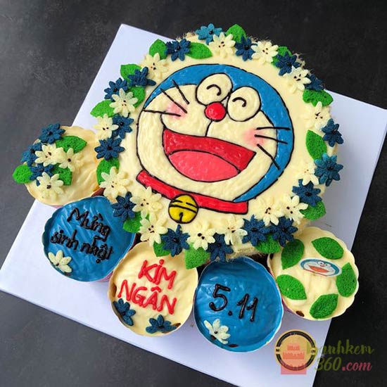 Bánh kem sinh nhật Doremon - Nụ cười hạnh phúc