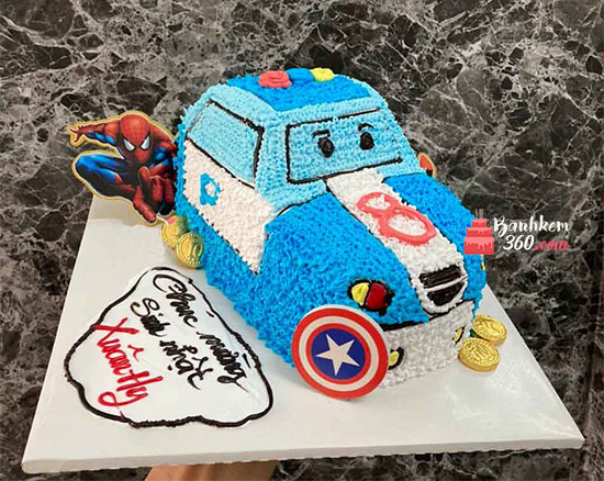 Bánh sinh nhật ô tô cảnh sát mạnh mẽ