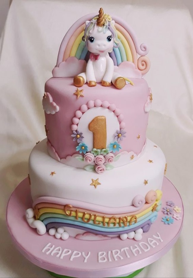 Bánh sinh nhật Unicorn 2 tầng lộng lẫy