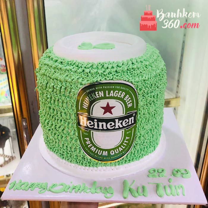 bánh sinh nhật bia Heineken