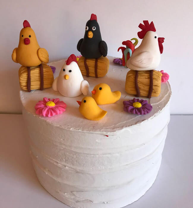 Quà tặng sinh các bé tuổi gà - Bánh sinh nhật con gà lông vàng mới nở xinh  xắn đáng yêu 3606 - Bánh Gato fondant