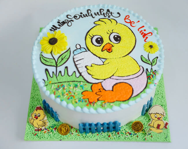Bánh sinh nhật hình con gà 3 tuổi