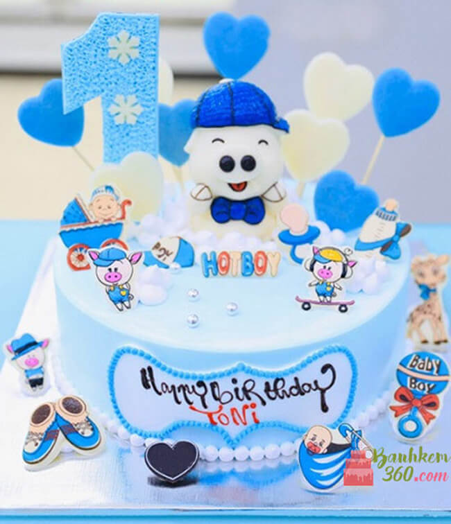 Bánh fondant bé trai và con trâu - Bánh sinh nhật cho bé trai 34 - Tiny  Pretty Cake