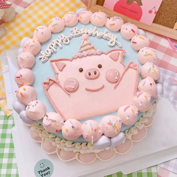 Bánh thôi nôi tuổi hợi dễ thương thiết kế theo yêu cầu - Tiny Pretty Cake