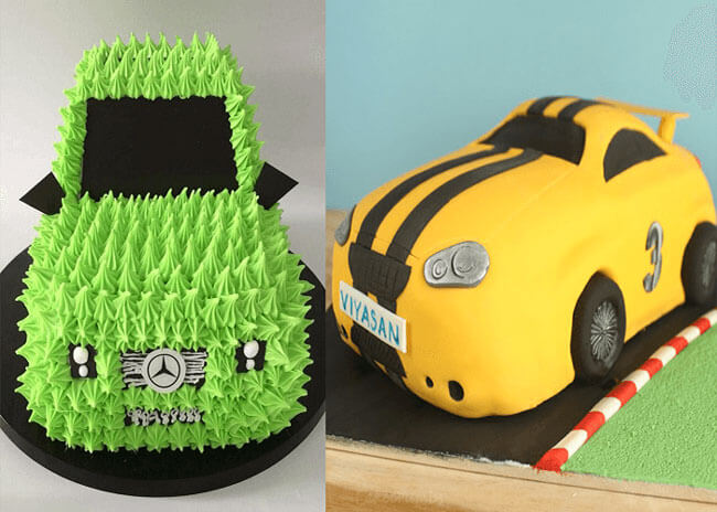 Bánh sinh nhật ô tô siêu nhân độc đáo