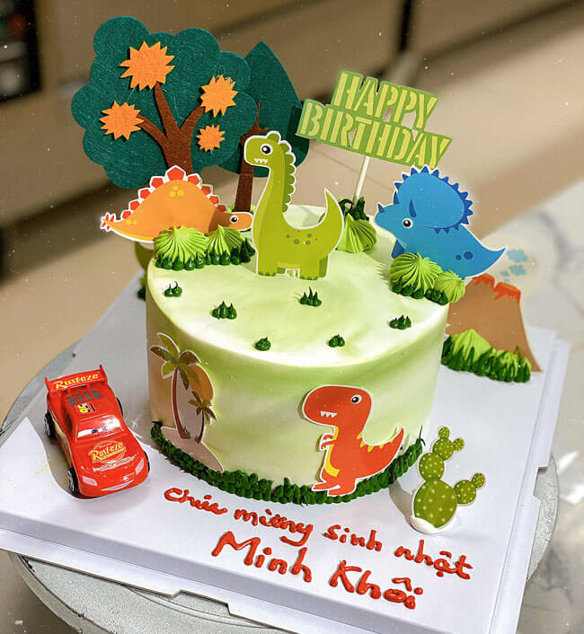 Bánh sinh nhật cho bé trai khủng long