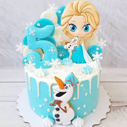 Bánh sinh nhật cho bé gái hình công chúa Elsa